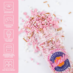 Cobakey gluten-friendly pink sprinkles enhance cookies and fondant decorations.
