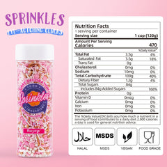 Cobakey natural confetti pink sprinkles add festive color to cupcakes and donuts.