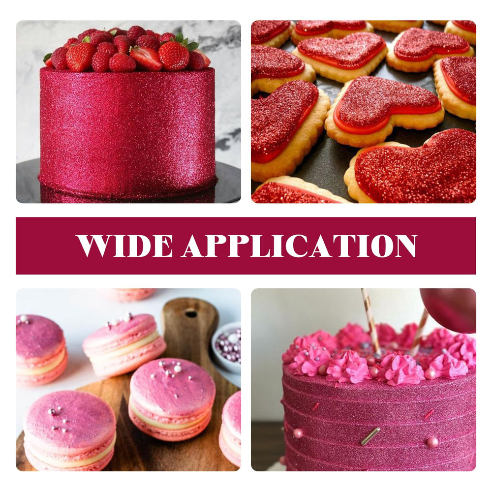 Cobakey pink edible glitter spray decorating cupcakes and cookies with sparkle