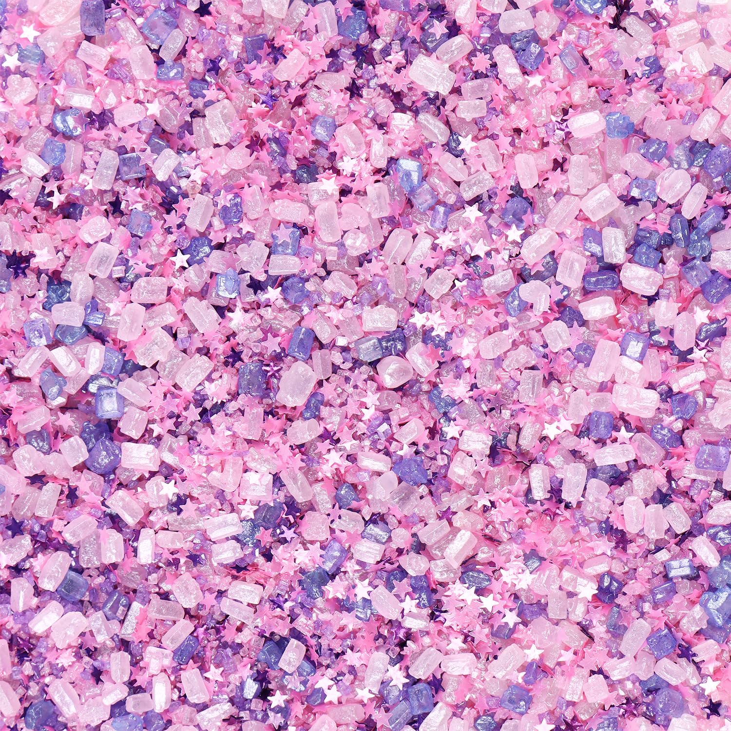 Cobakey pink glitter stars sanding sugar adds vibrant sparkle to cakes and cupcakes.