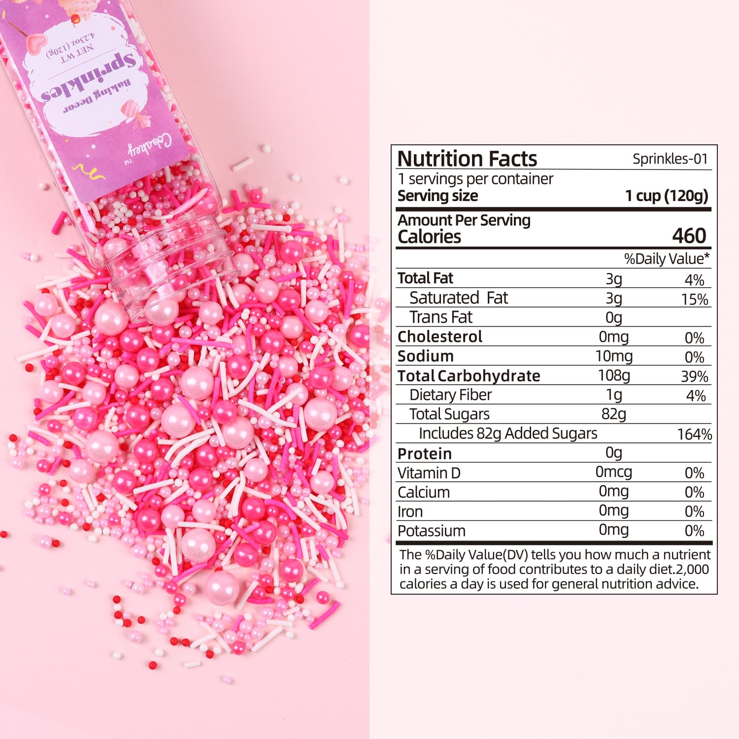 Cobakey pink sprinkles for weddings decorate a wedding cake with a refined shimmer.
