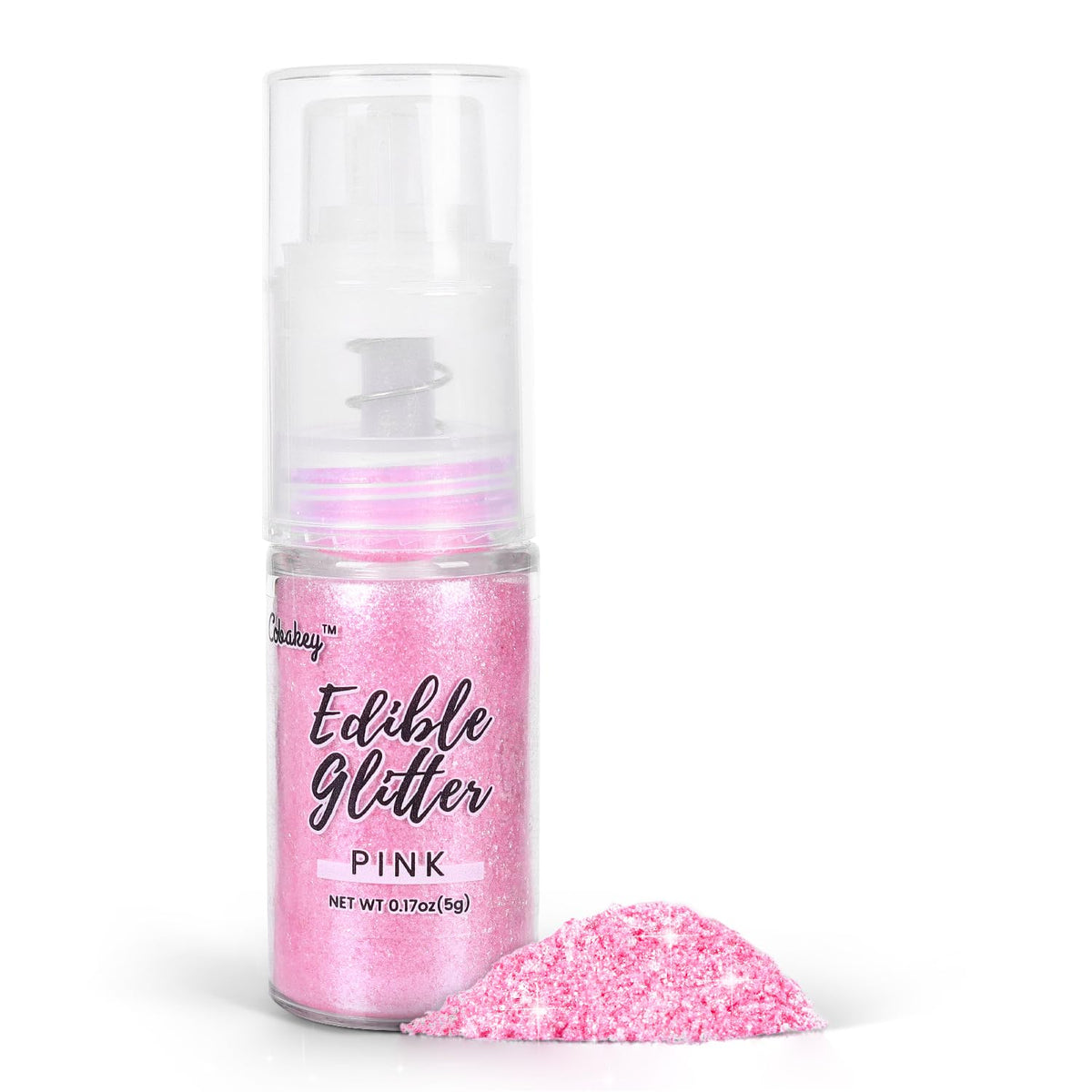 Cobakey shimmer pink edible glitter spray on cake for a vibrant finish
