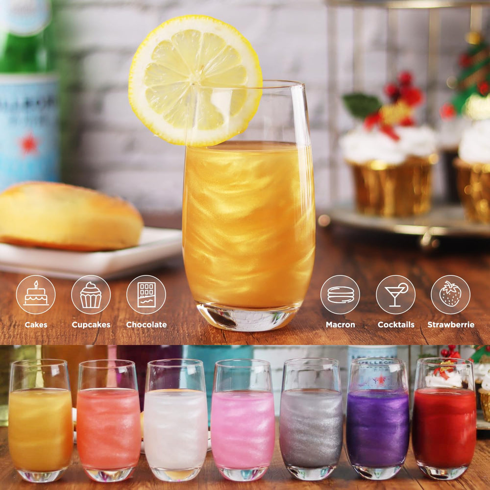 Cobakey shimmer white spray creates drink garnishes and rim accents