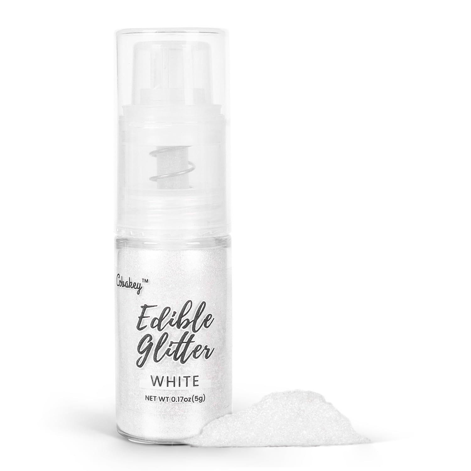 Cobakey Shimmer White glitter spray on cupcakes for festive cake decoration