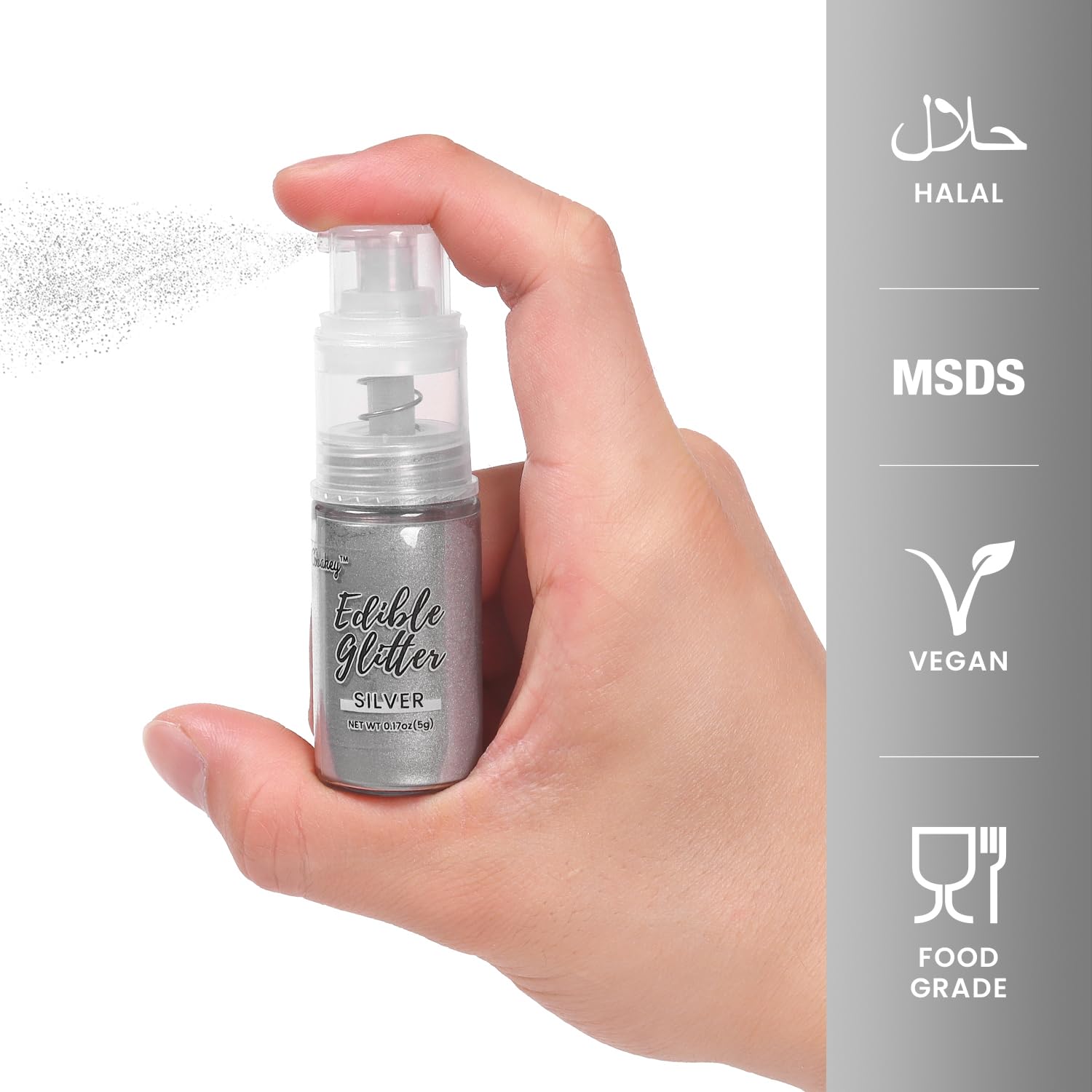 Cobakey glitter spray bottle with pump for even application