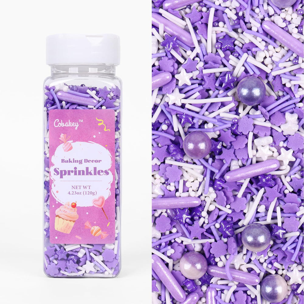 Cobakey purple sprinkles add chic shimmer to wedding cakes