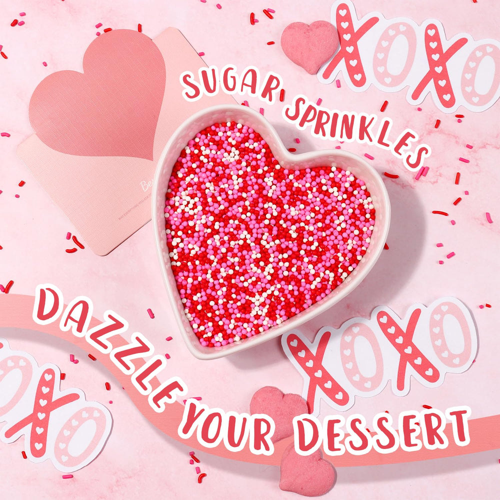 Cobakey Valentine Sprinkles decorate a cake layer with festive hues.