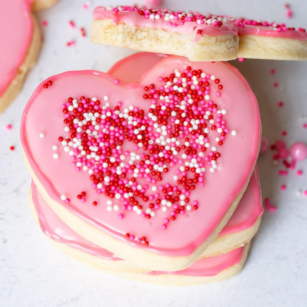 Cobakey Valentine Sprinkles as ice cream topping for a colorful treat.