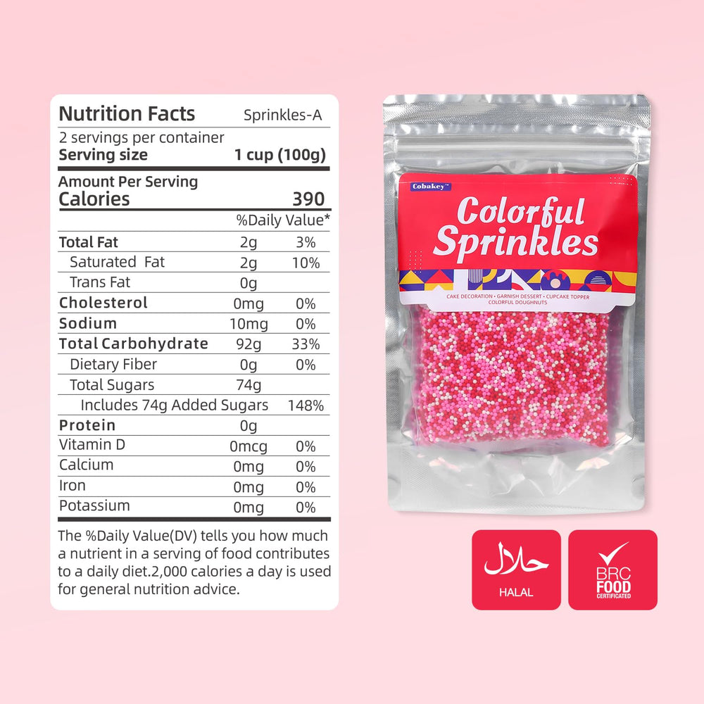 Cobakey Valentine Sprinkles on cookies for playful, romantic decoration.