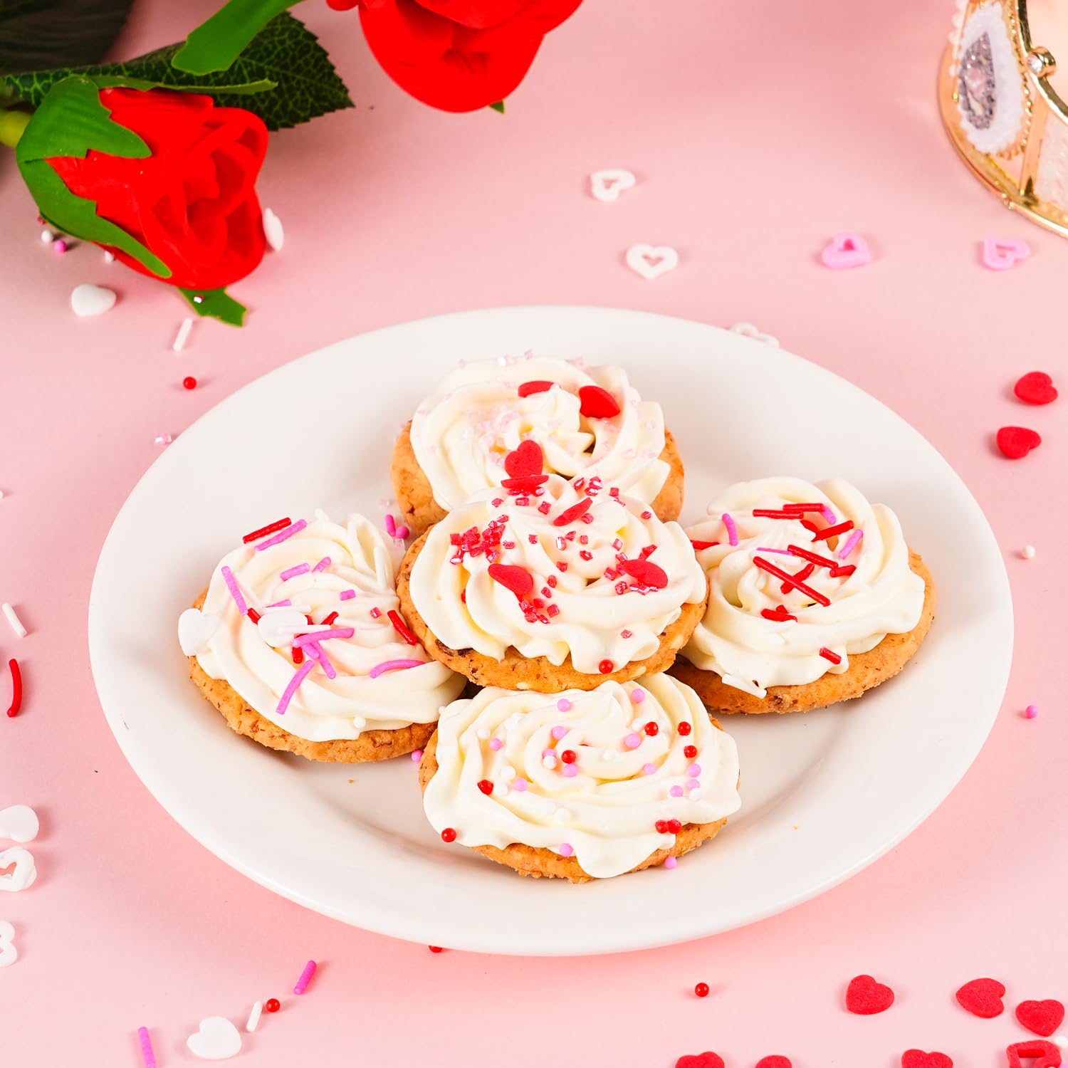 Cobakey Valentines Sprinkles Cake Decorating enhances dessert presentation