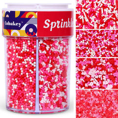 Cobakey Valentines heart confetti sprinkles add festive color to cupcakes