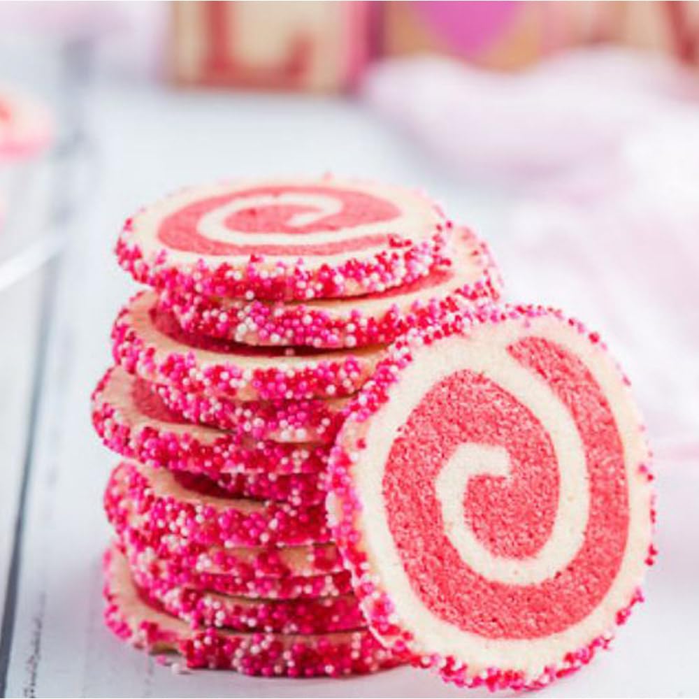 Cobakey pink red nonpareils provide delicate texture on pastries