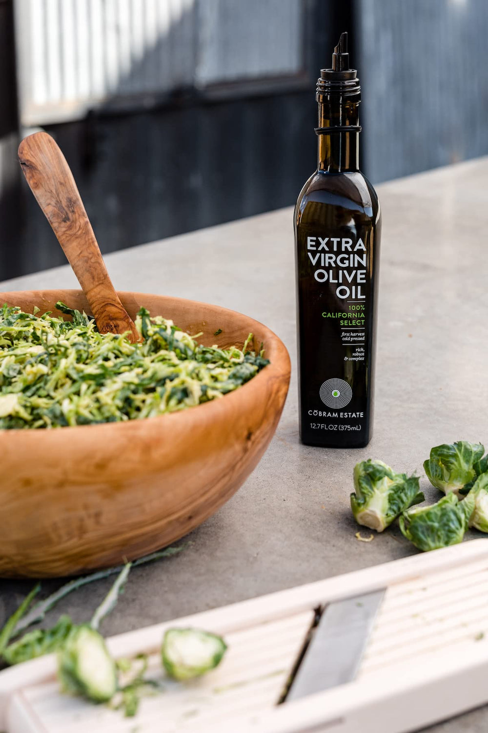 Cobram Estate olive oil with crusty bread for dipping