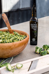Cobram Estate olive oil with crusty bread for dipping