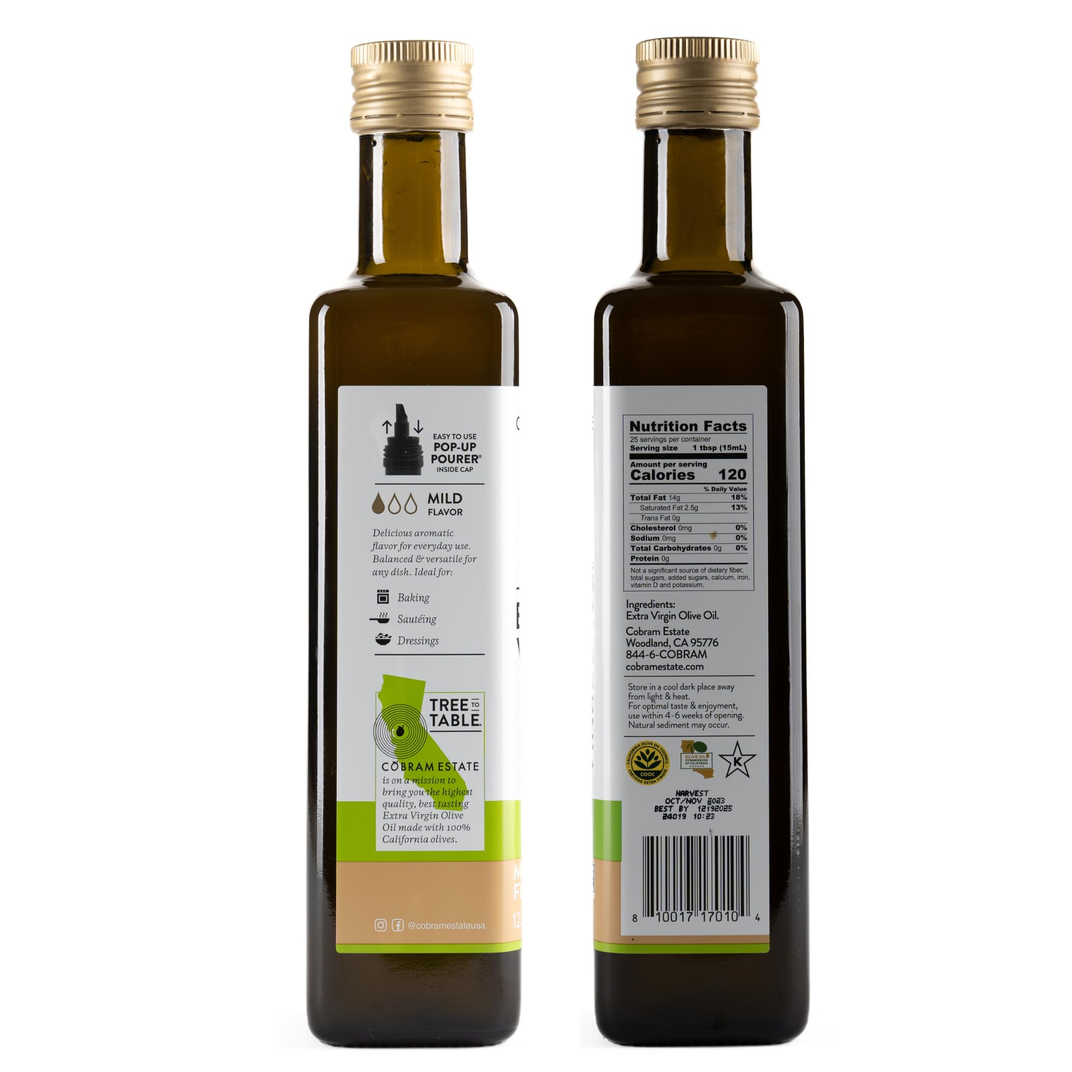 Cobram Estate Mild EVOO pour shot, perfect for finishing warm dishes.