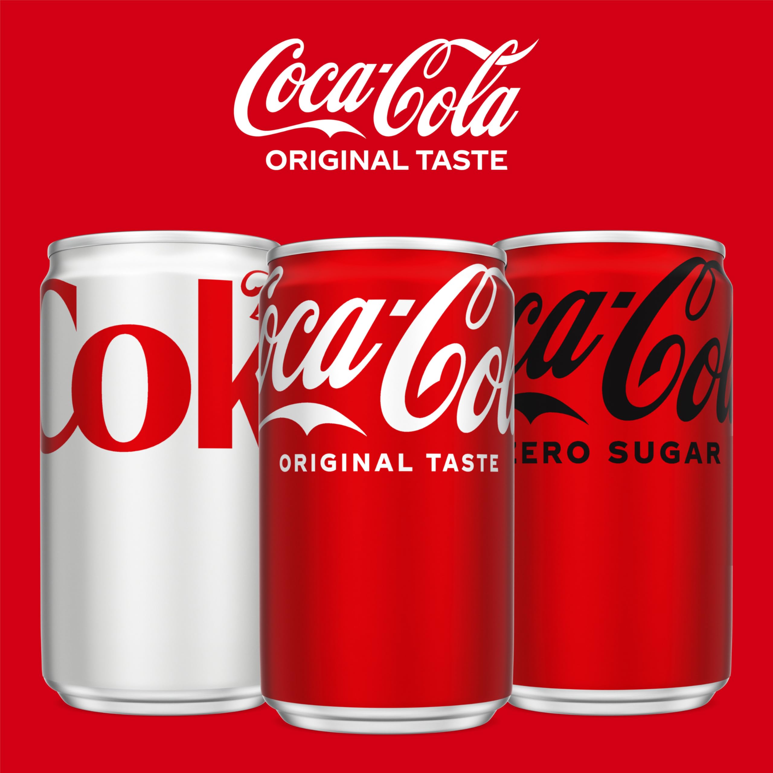 Coca-Cola fridge-pack mini cans with ice-cold finish.