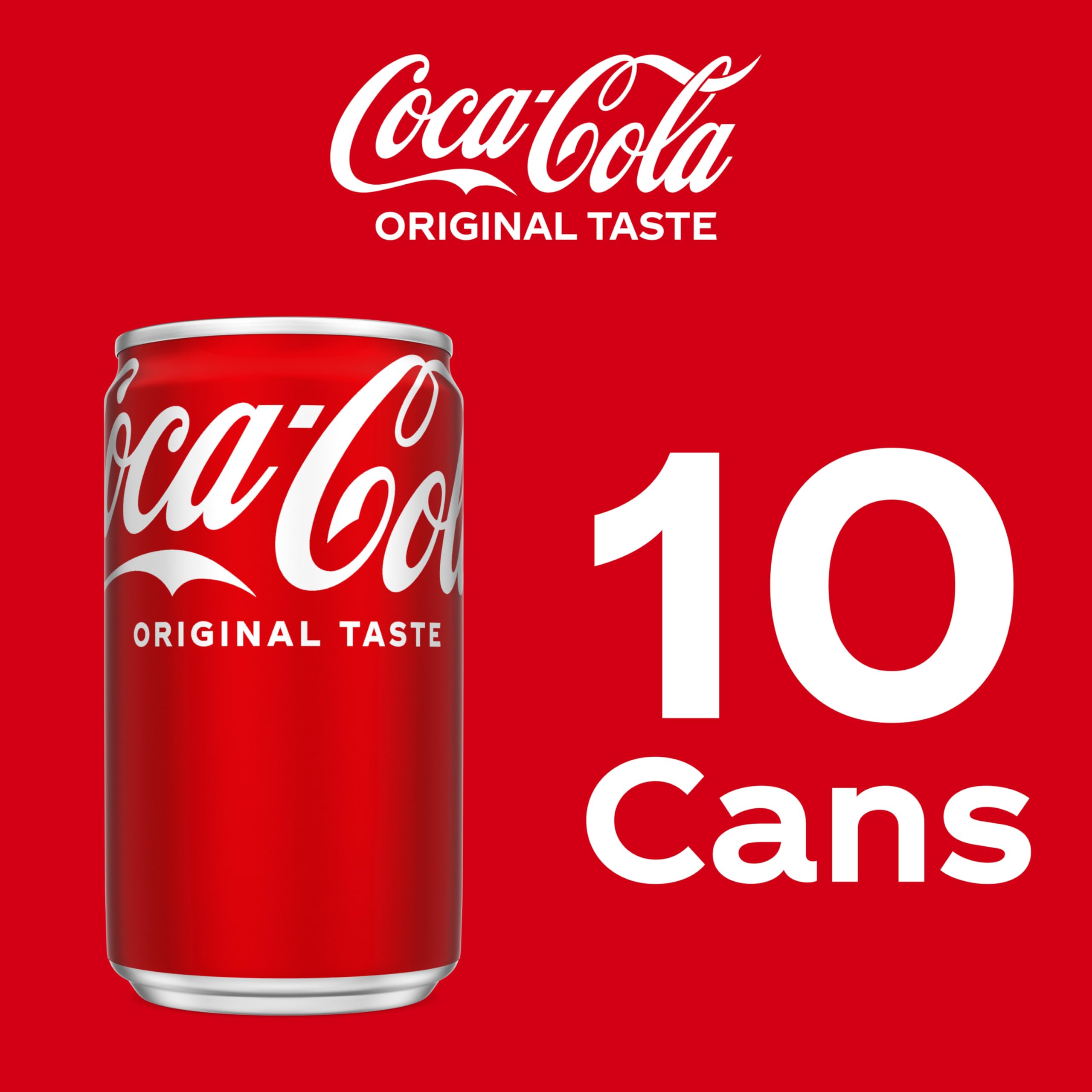 Coca-Cola fridge-pack mini cans on store shelf, easy to grab.