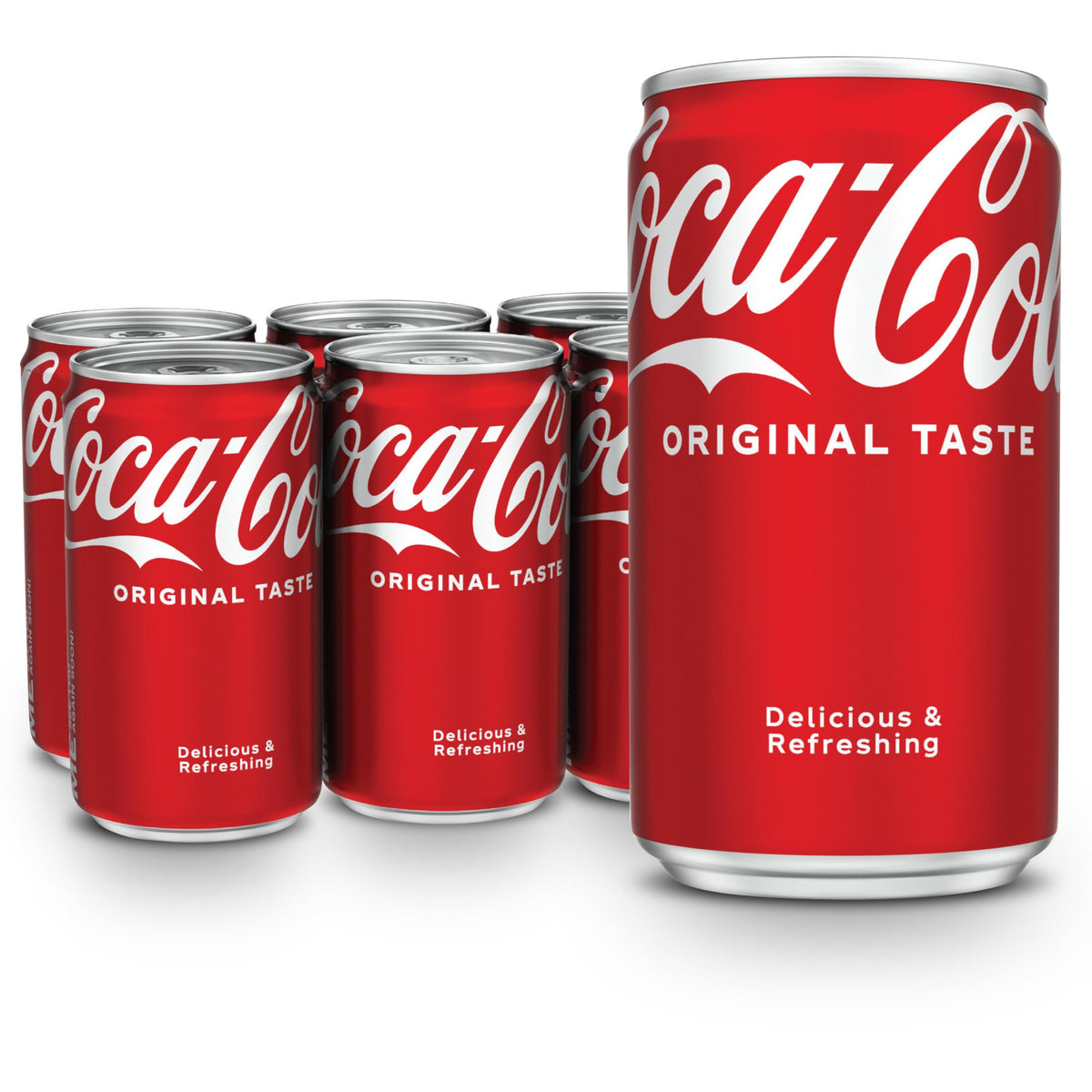 Coca-Cola mini cans front view, ideal for gatherings and on-the-go refreshment