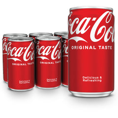 Coca-Cola mini cans front view, ideal for gatherings and on-the-go refreshment