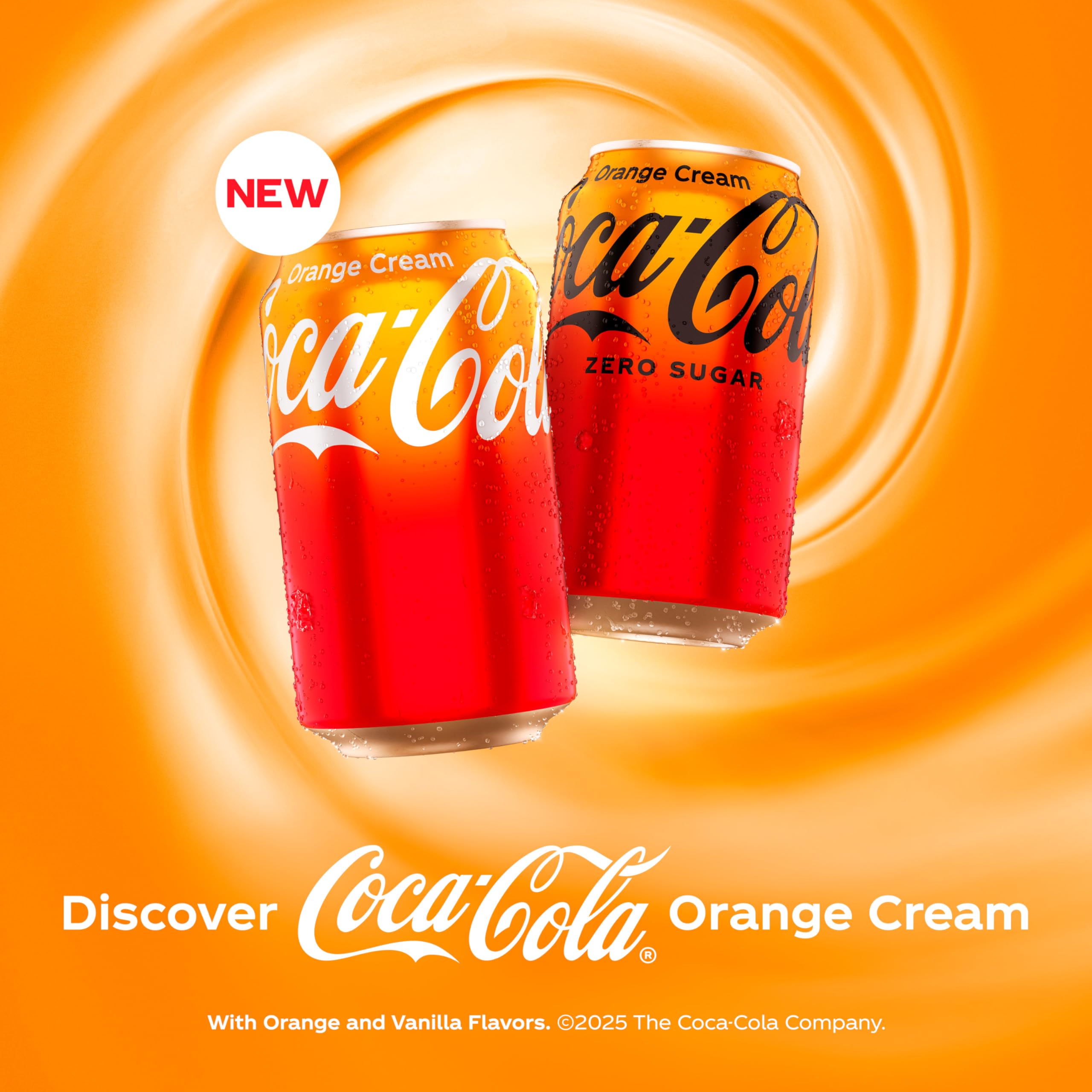 Coca-Cola Orange Cream Soda can side view with orange-vanilla notes
