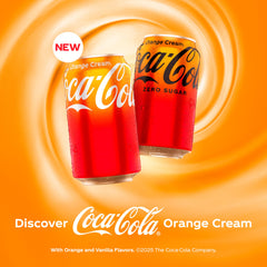 Coca-Cola Orange Cream Soda can side view with orange-vanilla notes