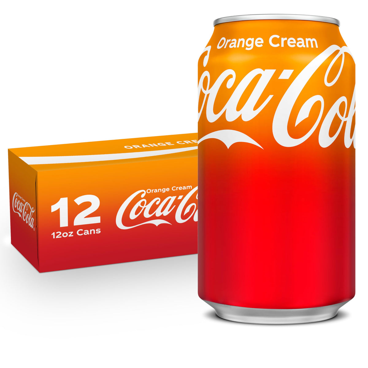 Coca-Cola Orange Cream Soda pack of 12 cans ready for sharing