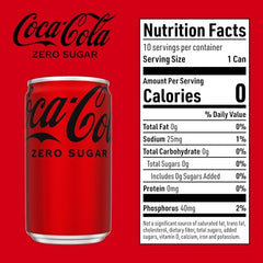 Coca-Cola Zero Sugar can with cold glass, crisp taste for a quick pick-me-up.