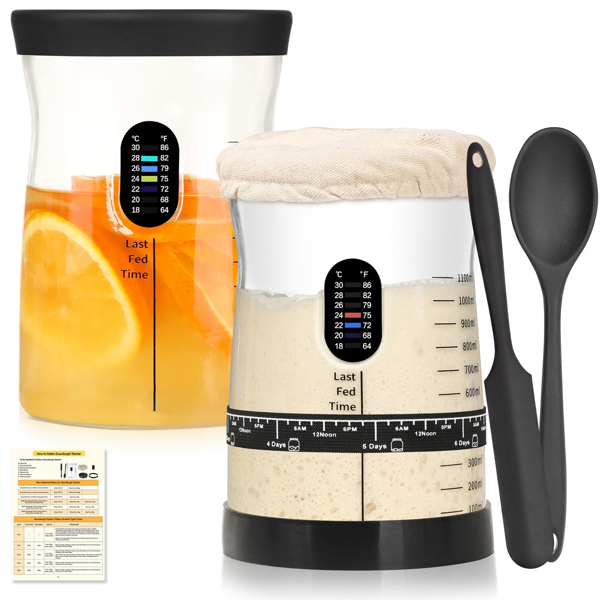 Coco Bird Pro wide-mouth sourdough jar for easy feeding and cleaning.
