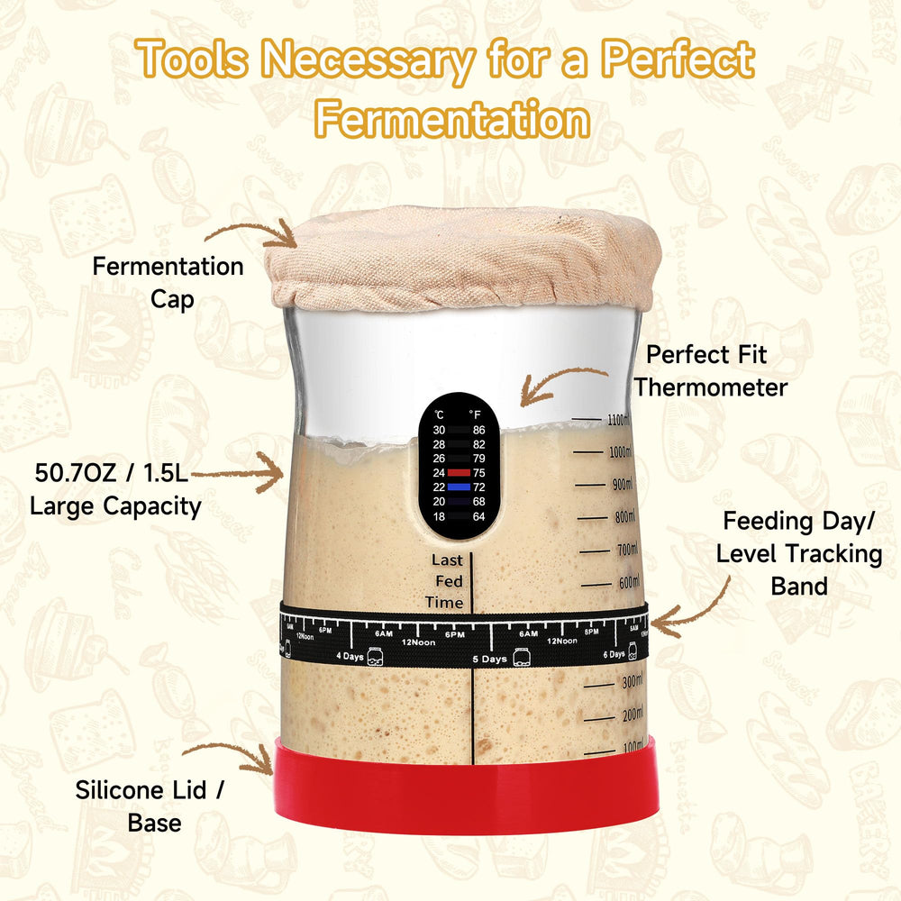 Temperature stickers show current fermentation warmth for Coco Bird Pro starter