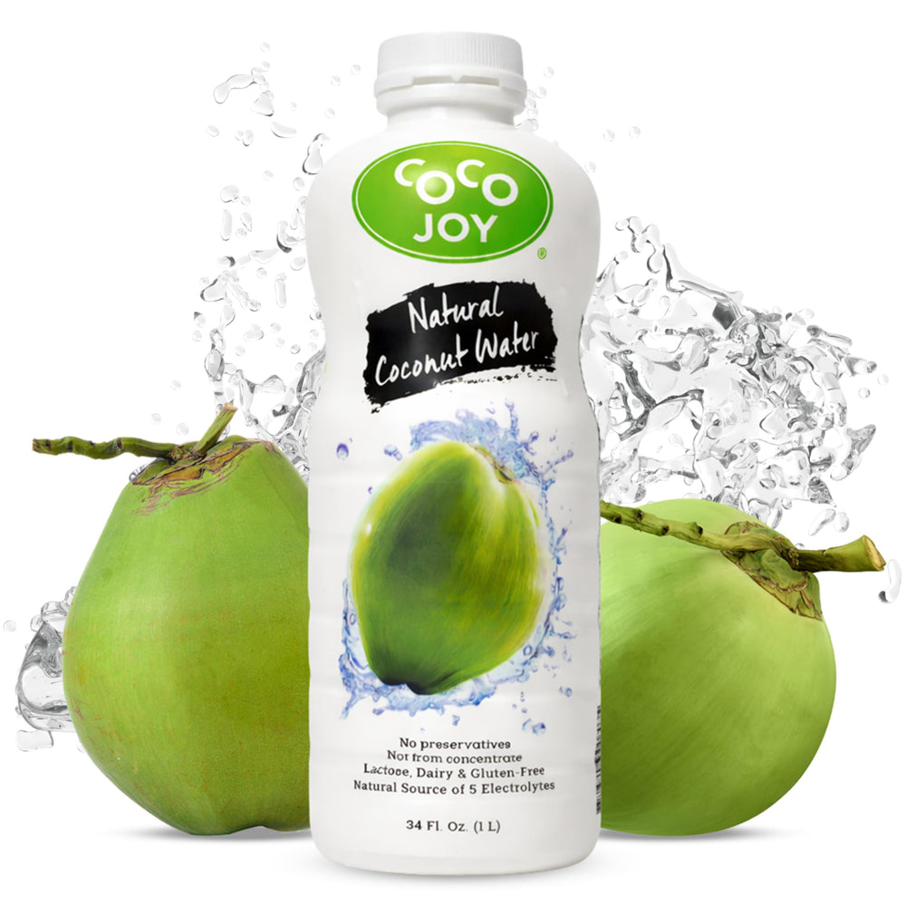 CoCo Joy natural coconut water 6-pack for convenient daily hydration.