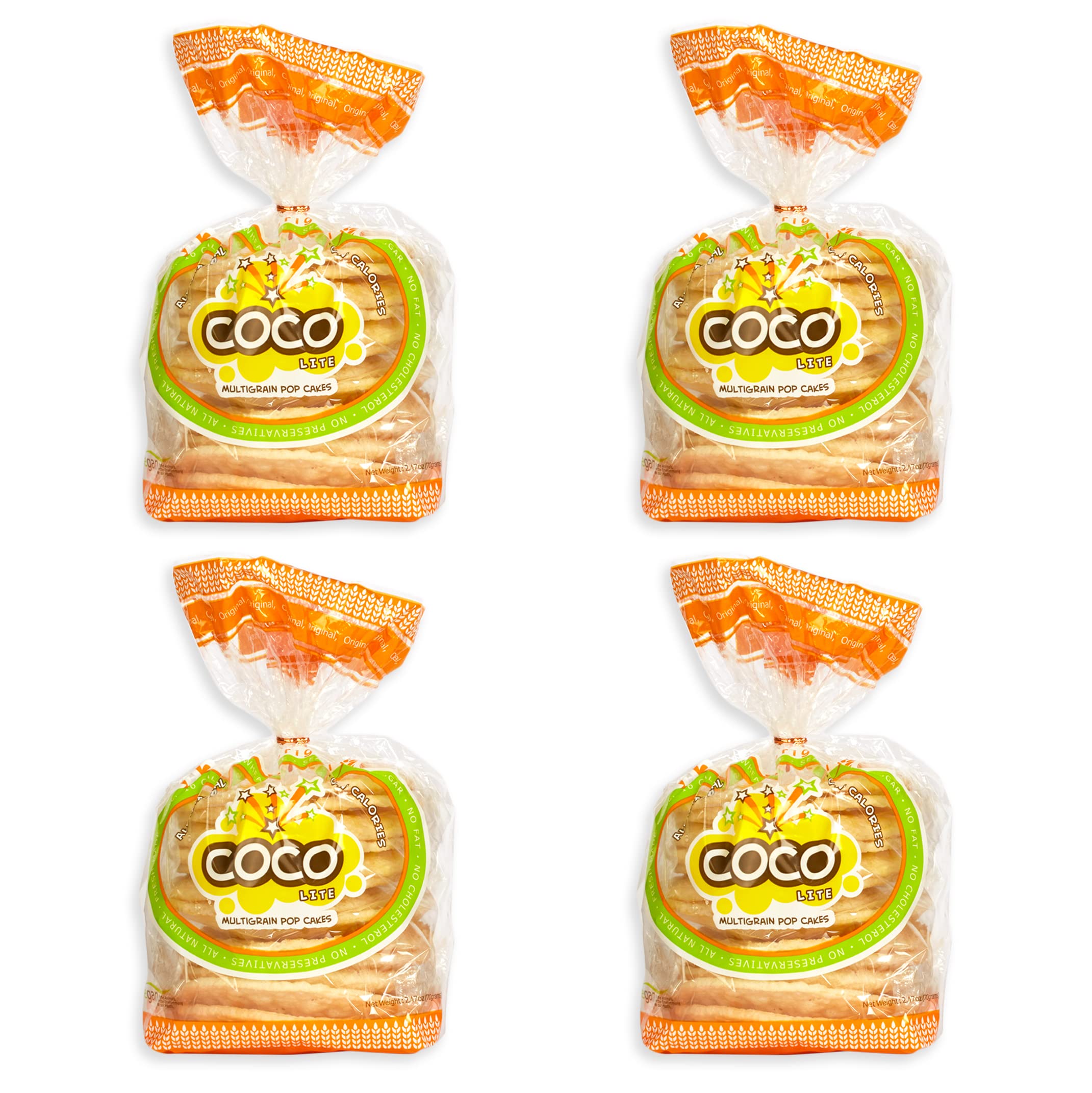 COCO POP SNAX Coco Lite Original pack front, a convenient low-calorie snack