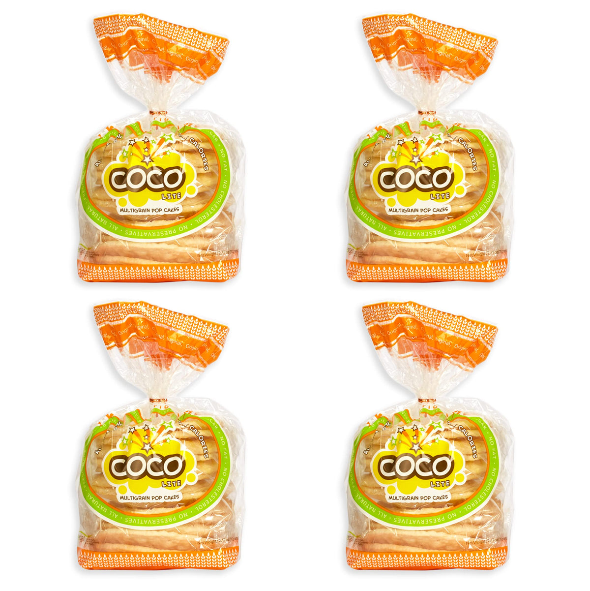 COCO POP SNAX Coco Lite Original pack front, a convenient low-calorie snack