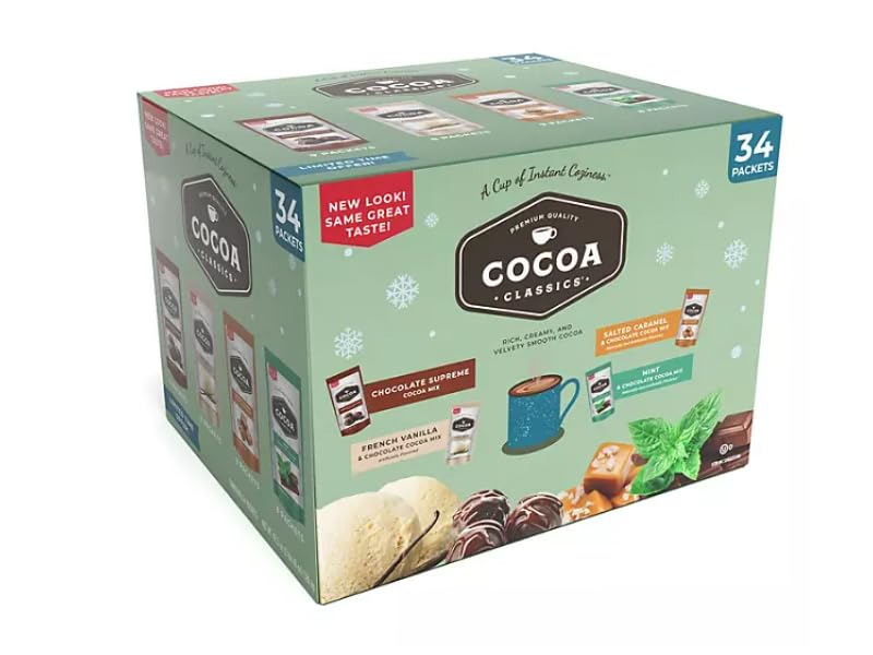 Cocoa Classics Variety Pack front view offers convenient gift-worthy cocoa assortment.