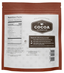 A prepared cup of Cocoa Classics cocoa with creamy texture.