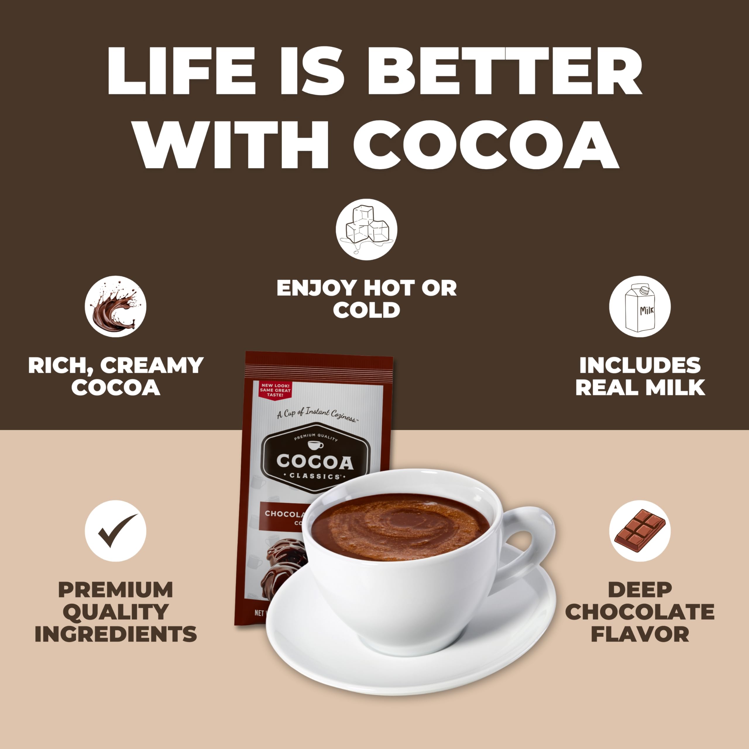 COCOA CLASSICS gluten-free kosher dairy certification on packaging inspires confidence.
