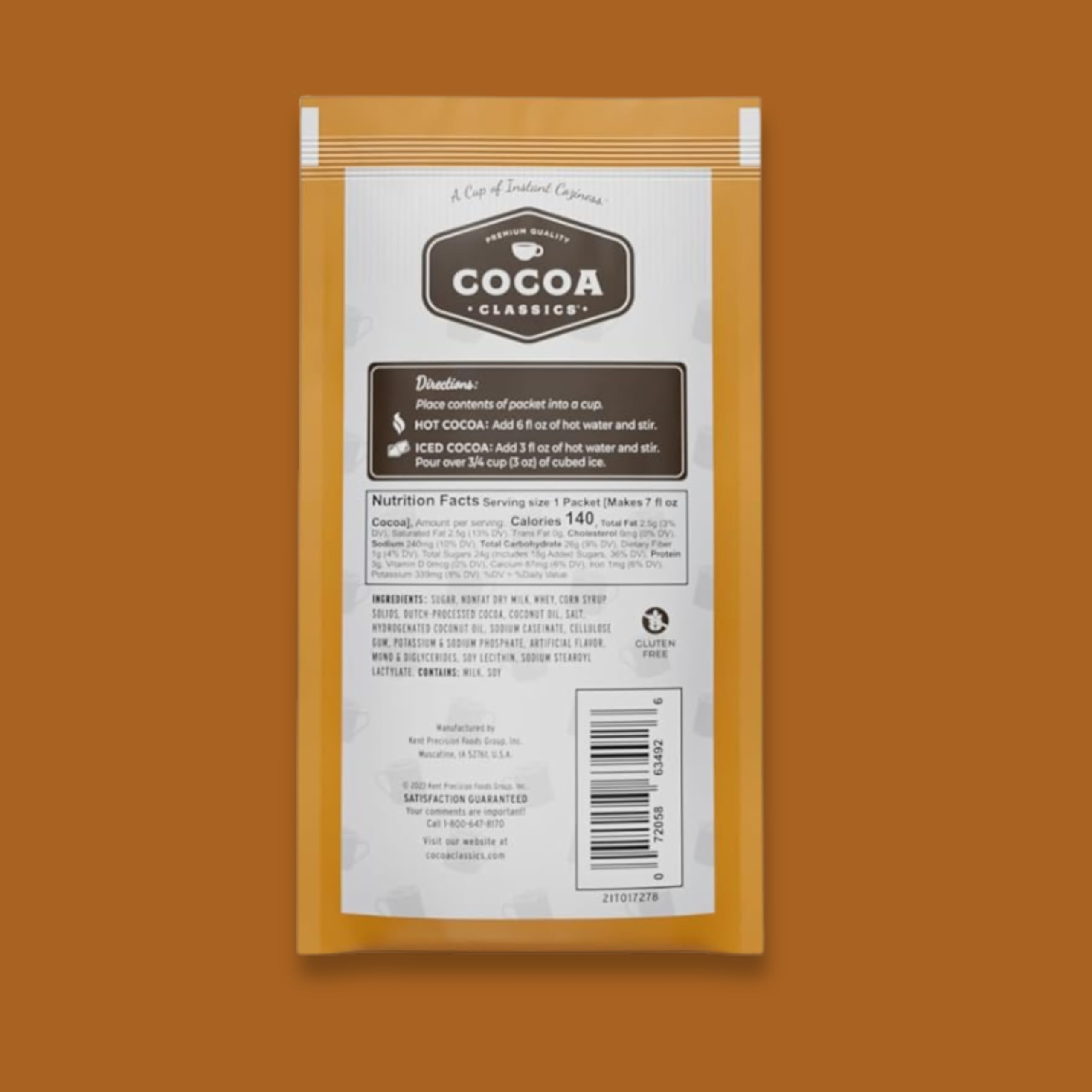 COCOA CLASSICS pack of 36 cocoa packets for family servings