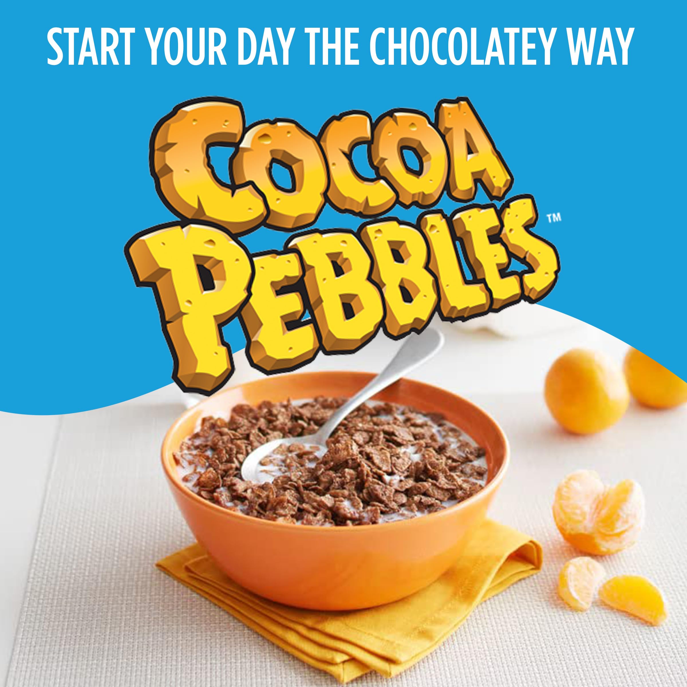 Cocoa PEBBLES as a dessert topping adds cocoa crunch