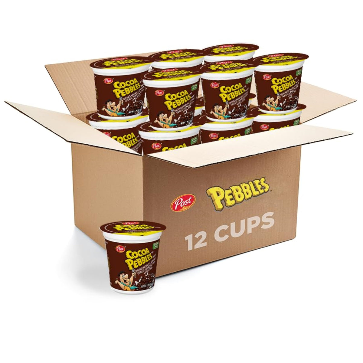 Cocoa PEBBLES cup on the go for breakfast or snack time