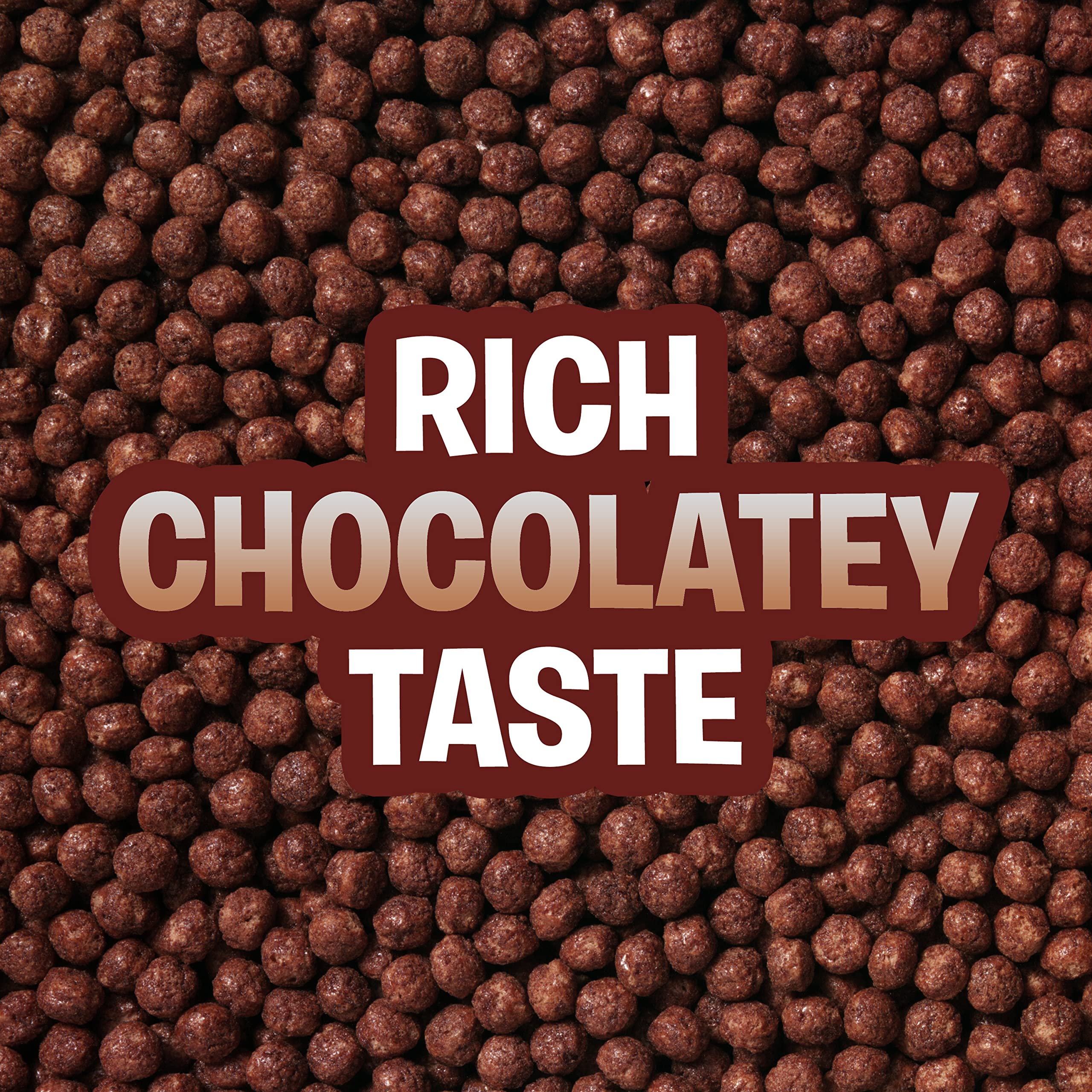 Pouring Cocoa Puffs into a bowl, ready-to-eat convenience.