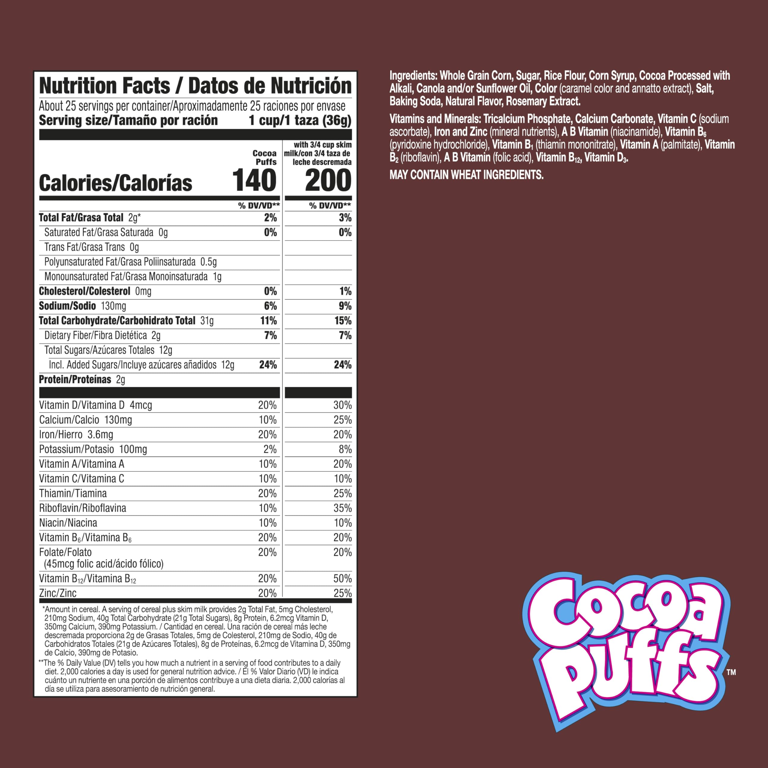 Cocoa Puffs resealable bag keeps cereal fresh