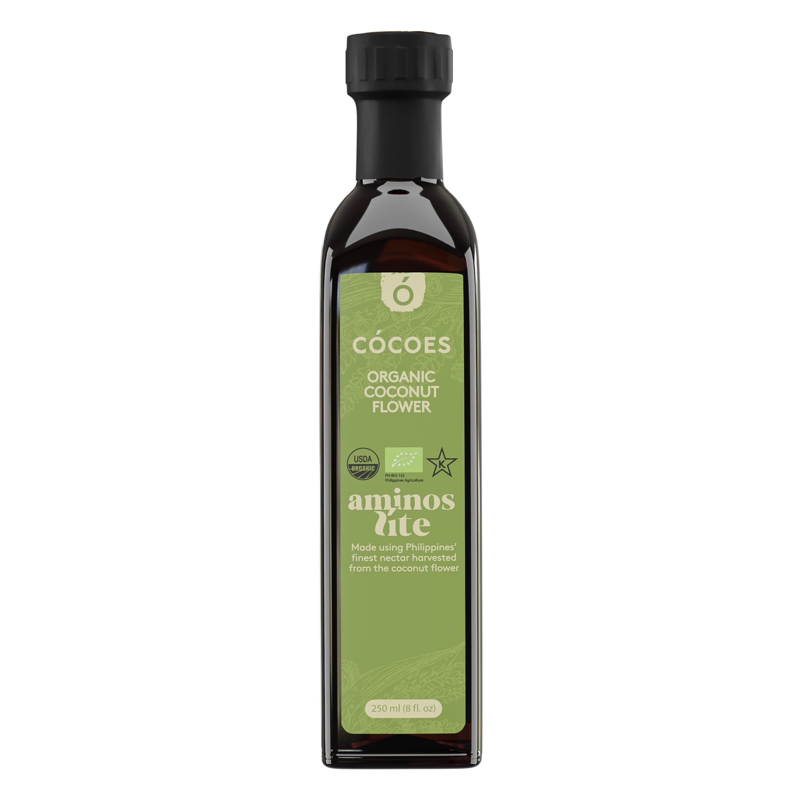 COCOES Organic Coconut Aminos Light bottle pour for everyday meals