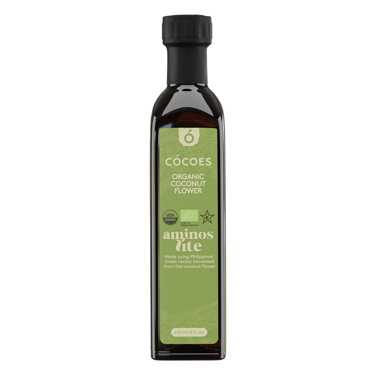 COCOES Organic Coconut Aminos Light bottle pour for everyday meals