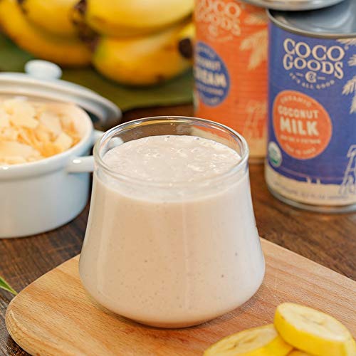 COCOGOODSCO coconut milk being poured, showcasing creamy texture for beverages