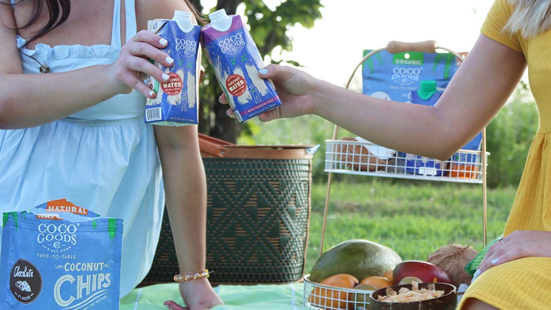COCOGOODSCO coconut water in a glass for post workout refreshment