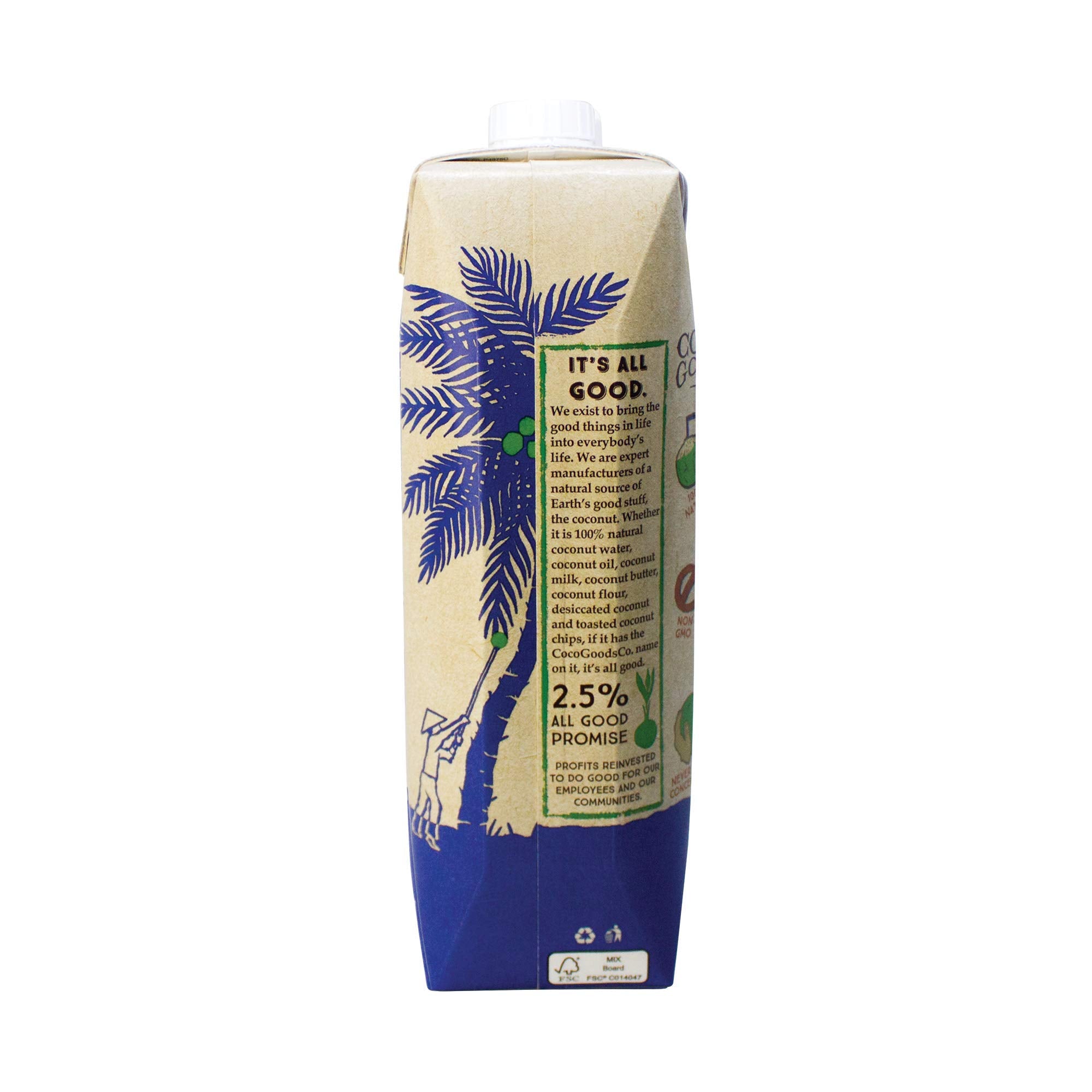 COCOGOODSCO bottle close-up with natural splash