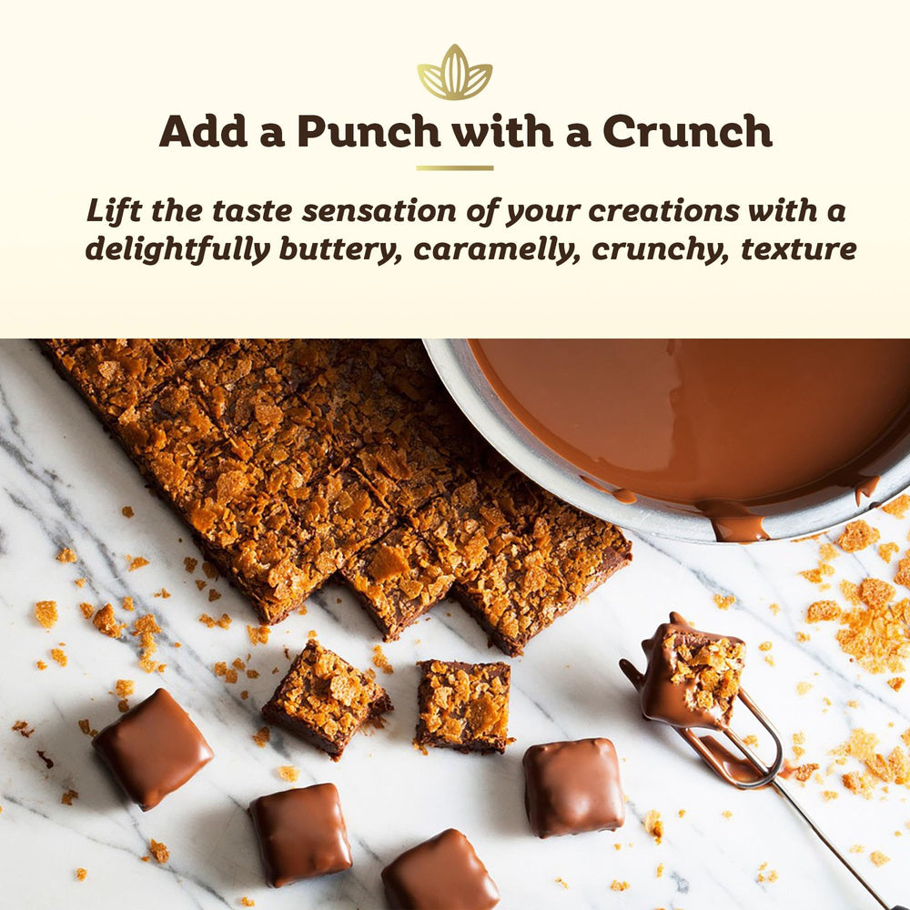 Fold into mousse or sponge for subtle crunch and texture.