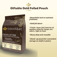 Open resealable pouch preserves crunch and freshness between baking sessions.