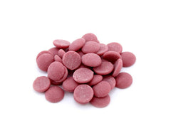 Cocolaat ruby chips melted in a double boiler ready for coating and molding.