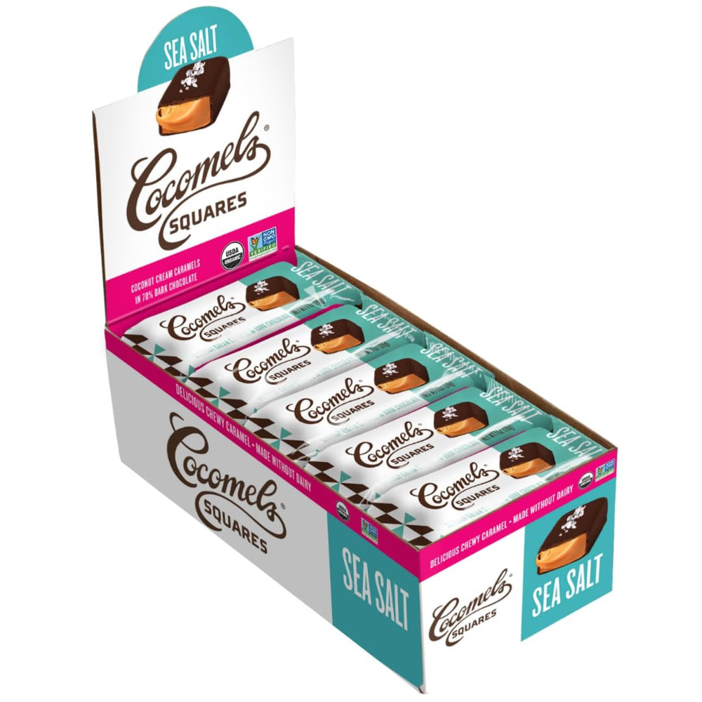Cocomels dark chocolate coconut milk caramels with sea salt wrappers