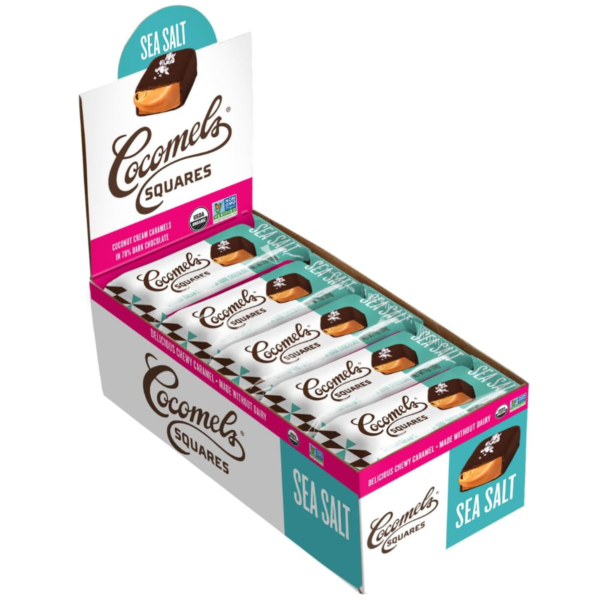 Cocomels dark chocolate coconut milk caramels with sea salt wrappers
